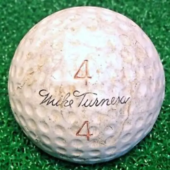 Vintage MIKE TURNER VULCANIZED Spalding Golf Ball #4