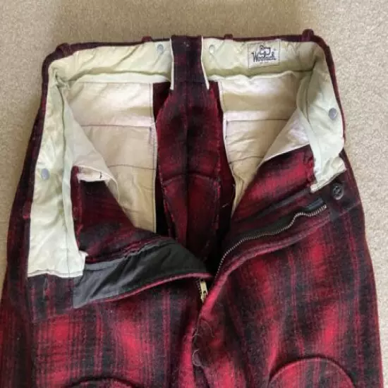 Vintage Woolrich Buffalo Plaid Wool Hunting Pants 32