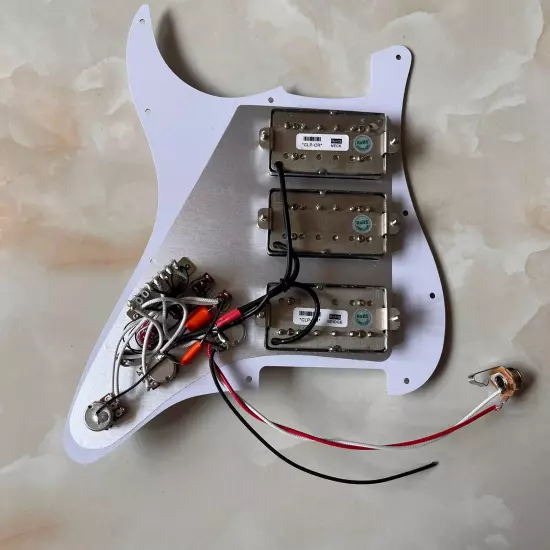 HHH Prewired Loaded Strat Pickguard Set Ainico 5 Humbucker Pickups for Fender ST