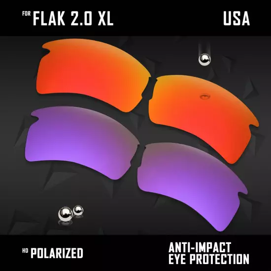 Anti Scratch Polarized Replacement Lenses for-Oakley Flak 2.0 XL OO9188 Options