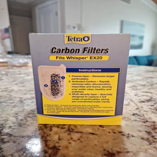 TETRA Carbon Filter Cartridges Medium 4-Pack For Whisper EX 20 Aquarium Filter