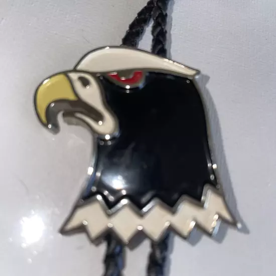 Bolo Tie Eagle Enamel Leather Tie