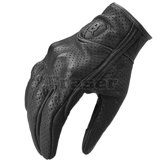 Motorcycle Gloves Retro Perforate Leather Motorcycle Waterproof Touch Screen AU