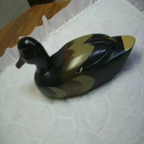 Castilian Imports Wood Carved Decoy Multi-color Duck /14.5" long x 6.25" Tall