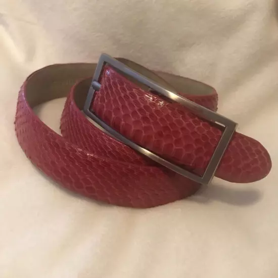 Genuine Snakeskin Women’s Belt Size M Pink