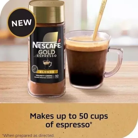 Lot Of 8 NESCAFÉ Gold Espresso Blonde Instant Coffee, 3.5 oz SHIPS NEXT DAY