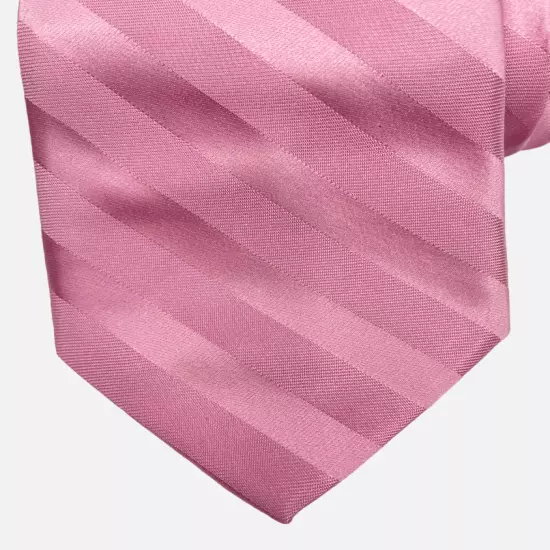 Croft & Barrow Pink Striped Repp Regimental Silk Necktie Tie Men's 3.2" x 58"