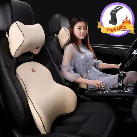 Car Pillow Memory Foam Car Lumbar Support Cushion Soft Car Seat Neck Pillow