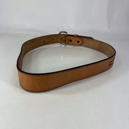 Stitched Brown Top Grain Bridle Leather Western Belt - USA - Men's Size 36