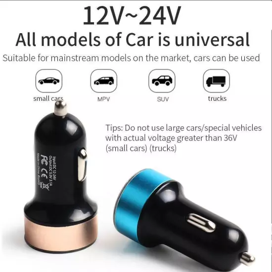 USB Car Socket Phone Fast Charger 12V Cigarette Lighter Plug Power US L0F9