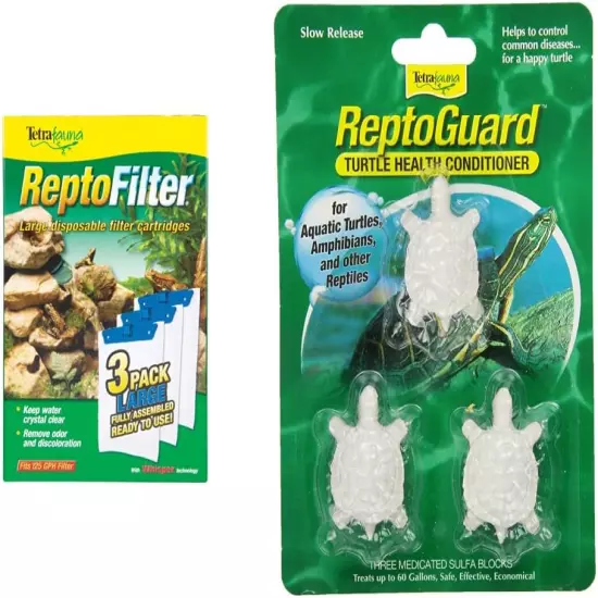 TetraFauna ReptoFilter Cartridges and ReptoGuard Turtle Health Conditioner