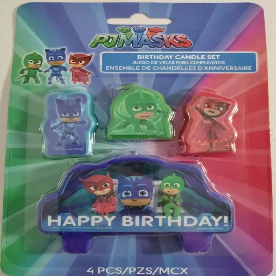 PJ MASKS Candle Set 4 candles Birthday Party Cake toppers, Amscan INC.