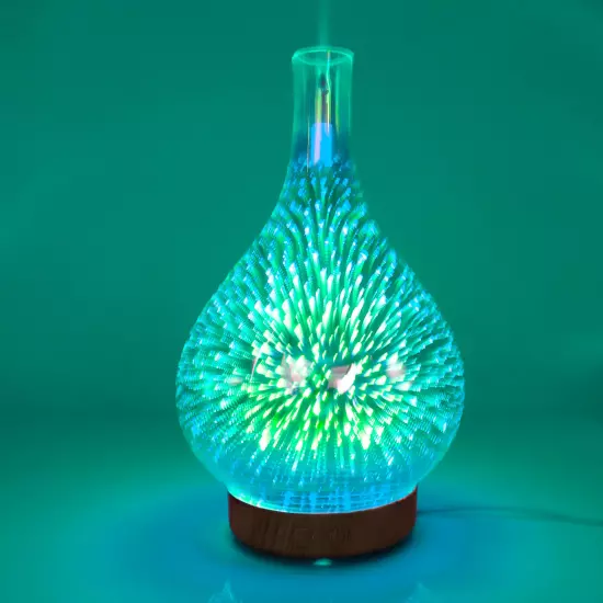 100ml Glass Essential Oil Aroma Diffuser Colorful Light Ultrasonic DS