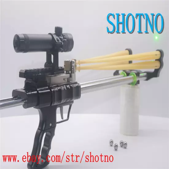 powerful hunting slingshot rifle catapult ST-8 black with High power green laser