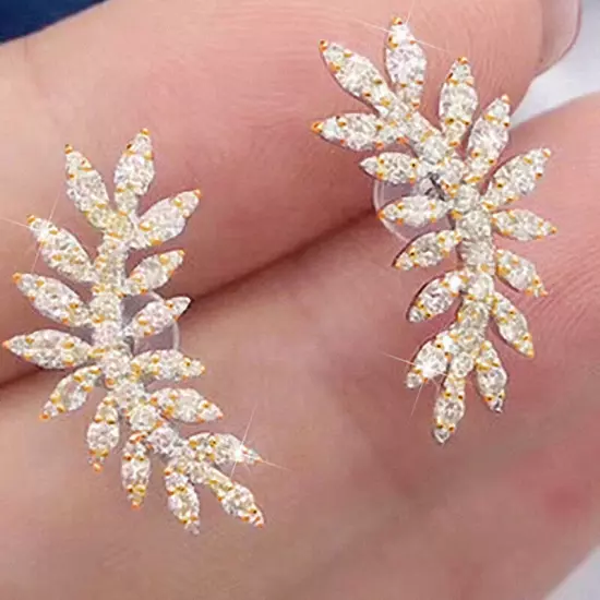 Fashion Cubic Zircon 925 Silver Filled Stud Earring Women Wedding Party Jewelry