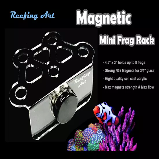 Reefing Art Magnetic Coral Frag Rack Strong Magnets Holds Up to 41 Plugs