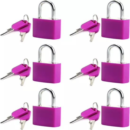 Purple Luggage Locks 6Pcs Suitcase Locks W/ Keys Small Keyed Locker Padlock New