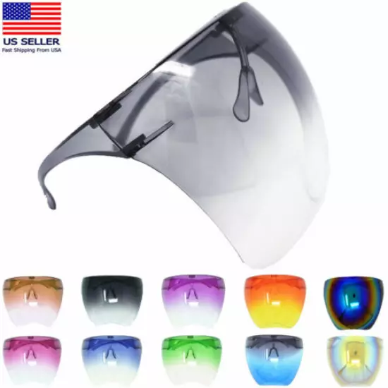 Clear Shield Face Mask Goggles Transparent Reusable Glasses Visor Anti-Fog Lot