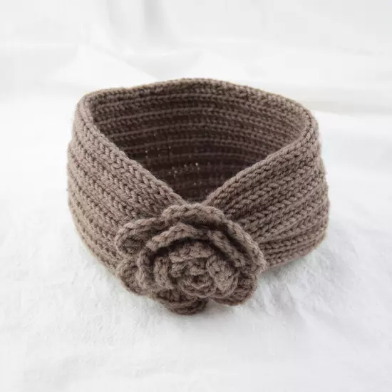 Women's Camellia Knitted Headband Stretch Hair band Head Wrap Soft Ear Warmers