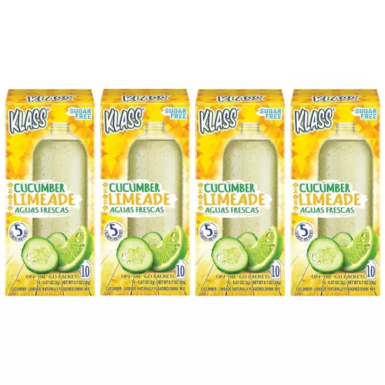 Drink Mix Cucumber Limeade | Klass Aguas Frescas | Sugar Free Drink! (Pack... 