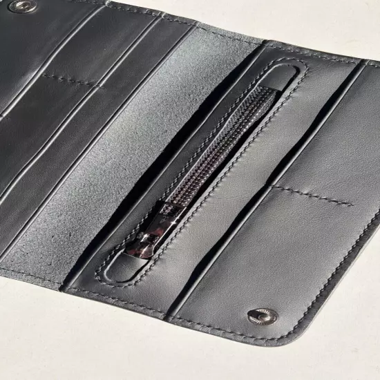 Black Leather Travel Wallet Made In Ukraine