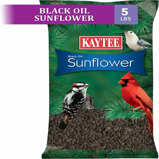 Kaytee Wild Bird Black Oil Sunflower Food, 5 Pounds