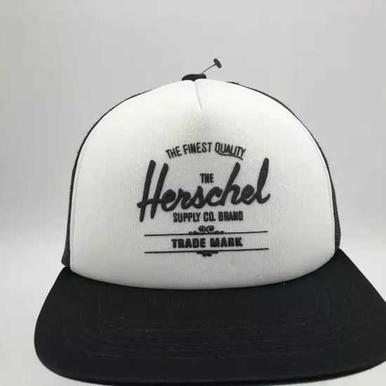 Herschel Supply Co Trucker Snapback Baseball Cap Hat Black White One Size