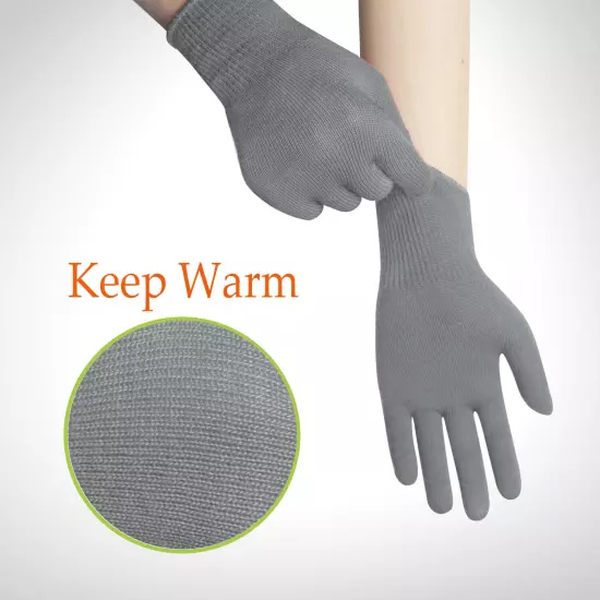 EvridWear Men Women Merino Wool Knit Liner Gloves Finger/Fingerless/Touchscreen