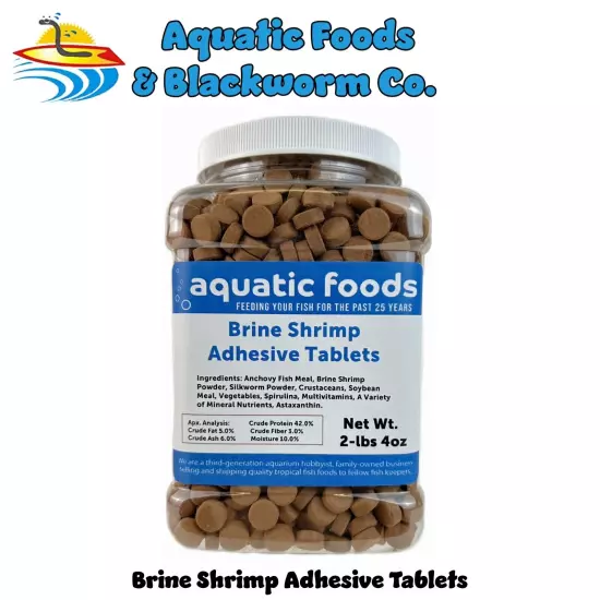 Brine Shrimp Adhesive Tablets for Oscars, Catfish, Cichlids, & All Fish. WL-JAR