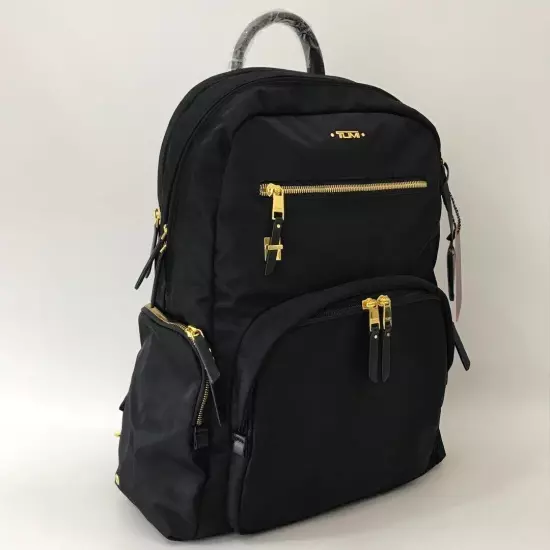 TUMI Voyageur Backpack Carson Ladies Black Nylon & Leather Bag Casual Outlet