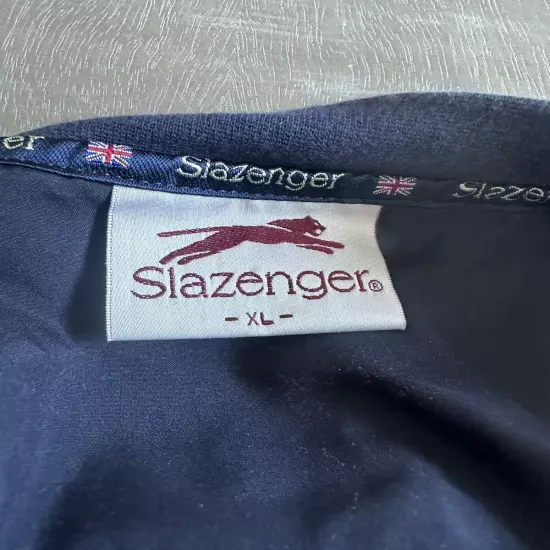 Vintage Slazenger Windbreaker Mens XL Golf Classic Plaid Black White