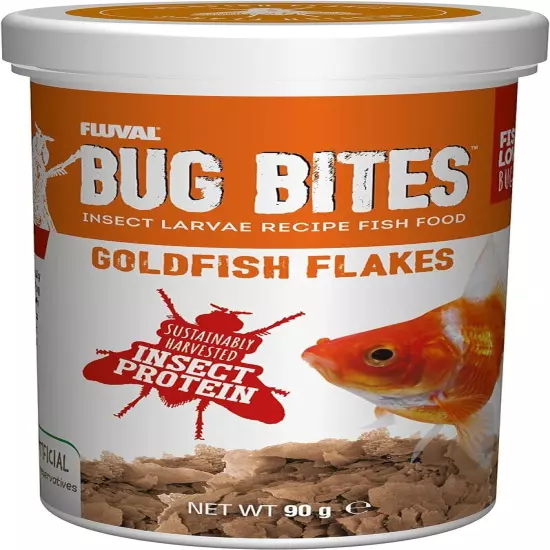 Fluval Bug Bites Goldfish Fish Food, Flakes for Small to Medium Sized Fish, 3.17