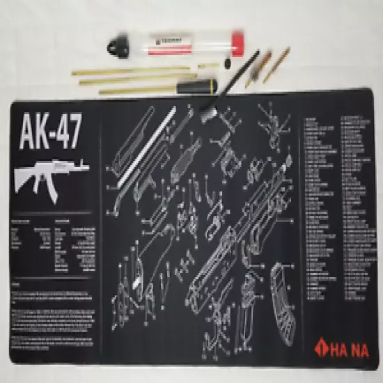 Gun Cleaning Mat And Hana World Ak Cleaning Kit (Mat Size16"x35")