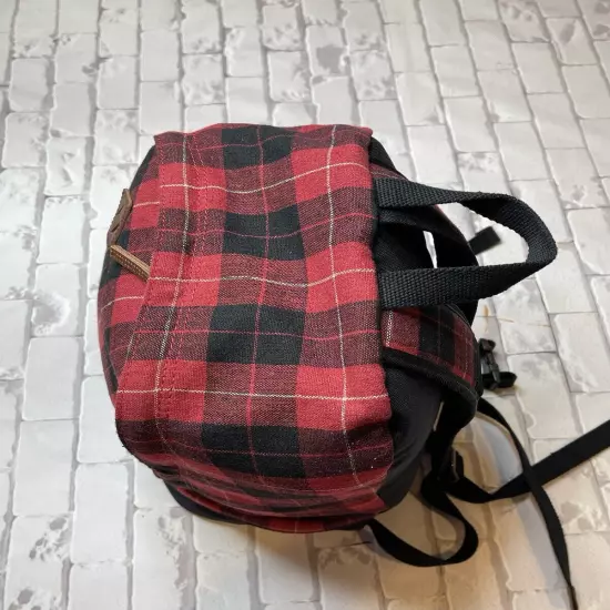 LL Bean Backpack Bookbag Wool Blend Plaid Flannel Laptop Tablet Travel School