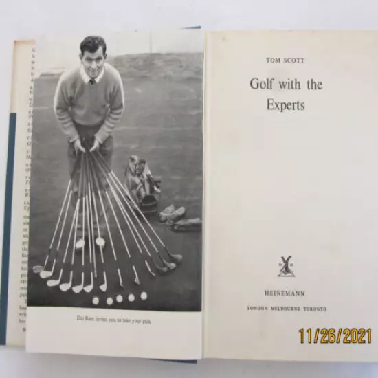 "Golf with the experts " Book, compiled by Tom Scott, 1959