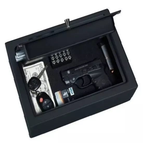 Hand Gun Safe Pistol Vault Box Lock Handgun Storage Safes Cabinet Home Security