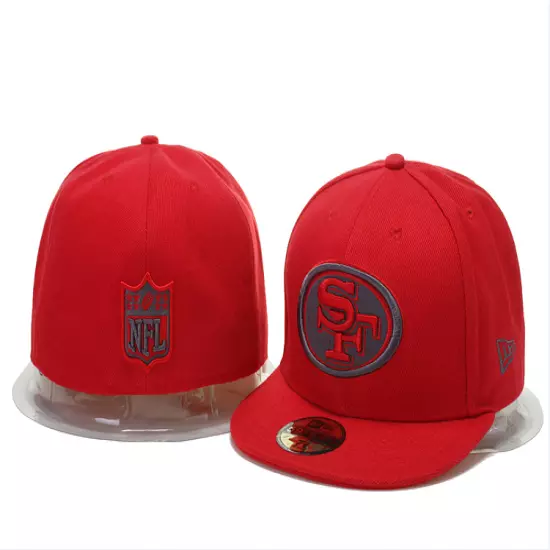 San Francisco 49ers Fitted Hat 2024 New Style Football Cap Mens Flat Brim Cap