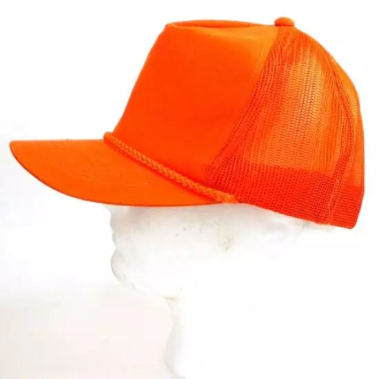 Orange Hunting Hat Safety Cap Adjustable Snapback Mesh Back Youngan 5 Panel 