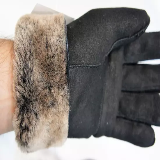 REAL GENUINE SHEEPSKIN SHEARLING LEATHER GLOVES UNISEX Fur Winter 2 Colors S-2XL