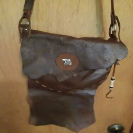 Handmade Leather Possible Bag 8" long without additional Leather on bottom,10" w