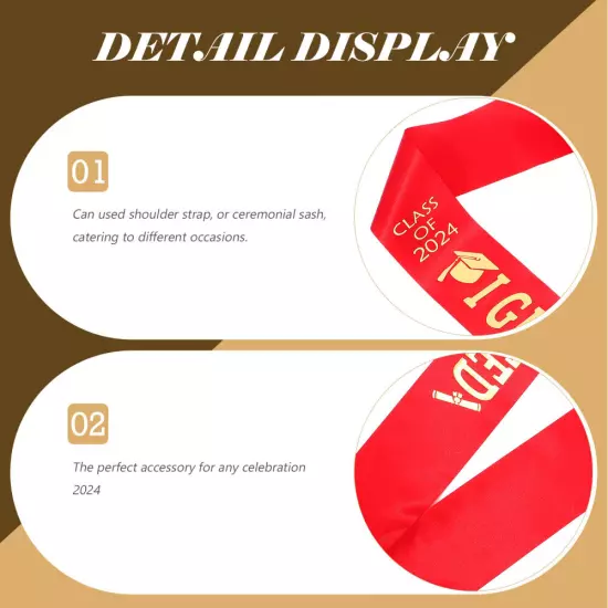  Party Decor Shoulder Ribbon for Graduation Student Makeup Costume Props