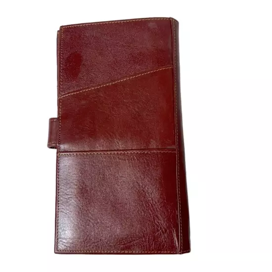 Civitan International Cognac Leather Travel Wallet Organizer