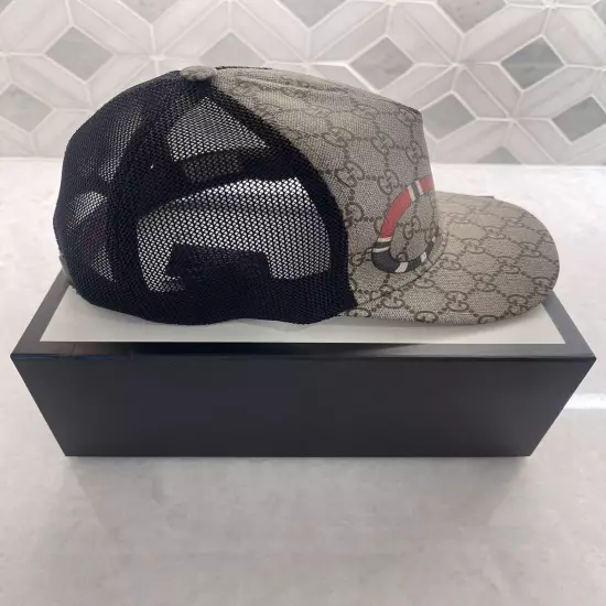 Gucci Kingsnake GG Supreme Monogram Trucker Hat