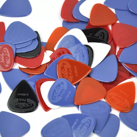 Lots of 100pcs Alice AP-G Projecting Nylon Guitar Picks Anti-Slip Mixed Colors