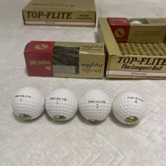 VINTAGE SPALDING TOP-FLITE GOLF BALLS 7 Balls