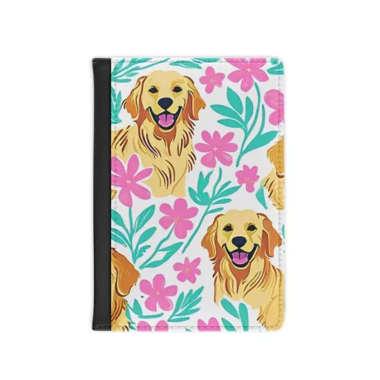 Golden Retriever Faux Leather Passport Cover Travel Essential RFID Blocking 