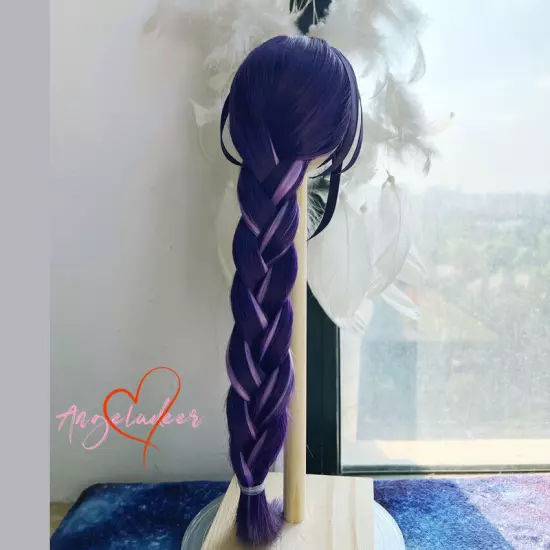 1/4 1/3 Uncle BJD Wig Doll Hair Highlight Long Braid Dark Purple Anime Cosplay