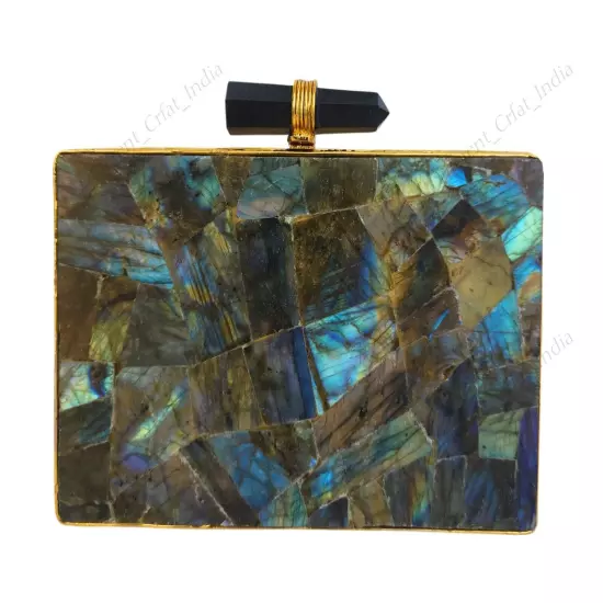 Natural Gemstone Clutch Purse, Rectangle Shape Bag, Avaliable in Multiple Stones