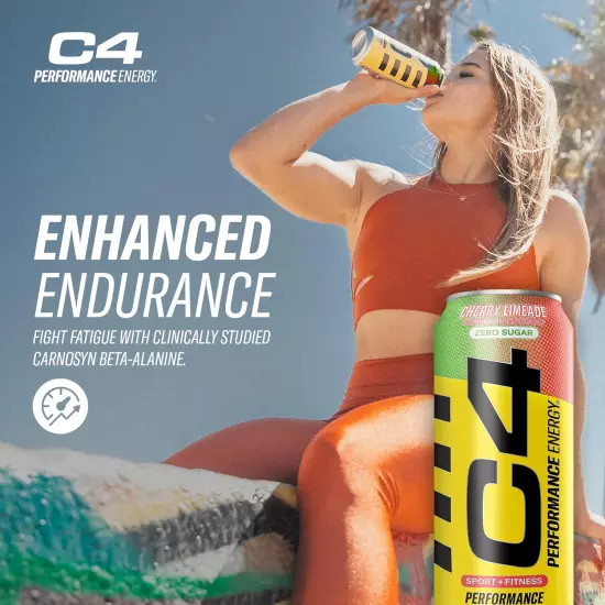 C4 Original Sugar Free Energy Drink 16Oz (Pack of 12) | Cherry Limeade | Pre Wo