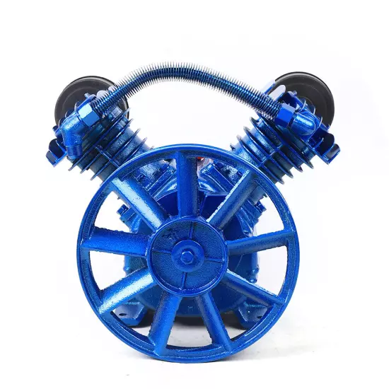 3HP 2-Piston V-Style Blue Air Compressor Head Pump Twin Cylinder Single Stage